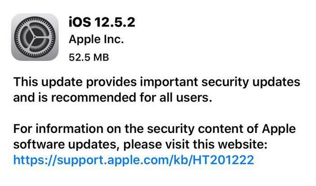 华宁苹果手机维修分享iOS12.5.2发布，建议所有老苹果用户安装 